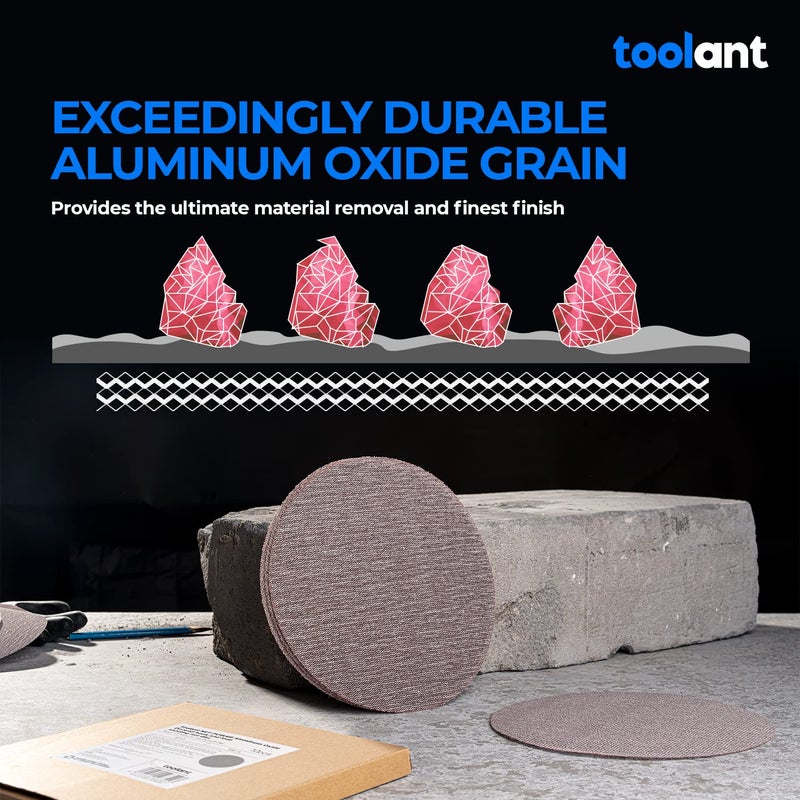 toolant Mesh Abrasive 9 inch Drywall Sander Sandpaper (80 grit - 10pcs), Dust-Free Hook and Loop Drywall Sanding Disc - Image 5